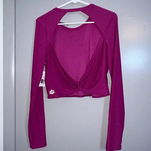 NWT Beyond Yoga Featherweight Sunrise Cropped Pullover Magenta Heather Size XL - Picture 8 of 8